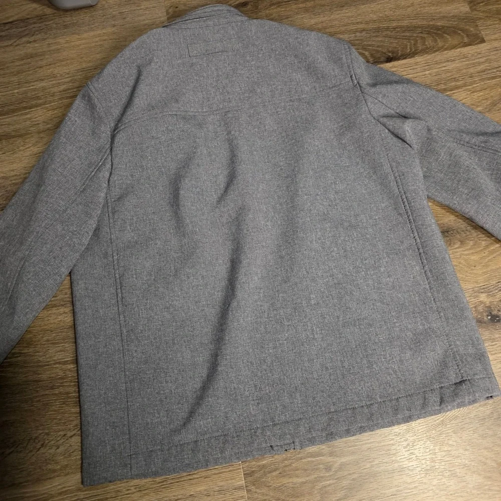 Dockers Mens Gray Softshell Full Zip Jacket Fleece Lined Size L Large Heathered - Picture 7 of 7